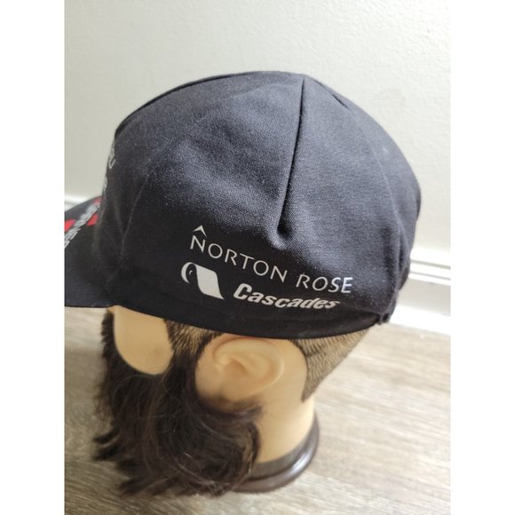 Garneau Black Cycling Race Hat Cap Quebecor Fitted Stretch Lightweight Cycle - Picture 4 of 10